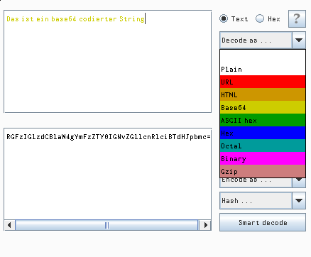 Decoder mit base64 kodierter String